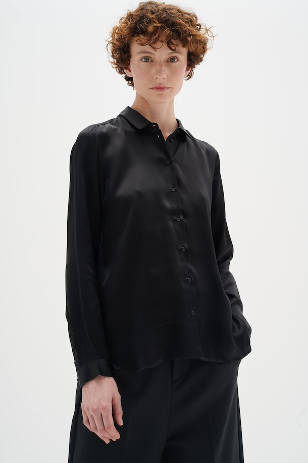 Satin Shirt Midnight Blue, Women's Silk Satin Shirt, Long Sleeve Oversized  Button-up Satin Shirt -  Denmark