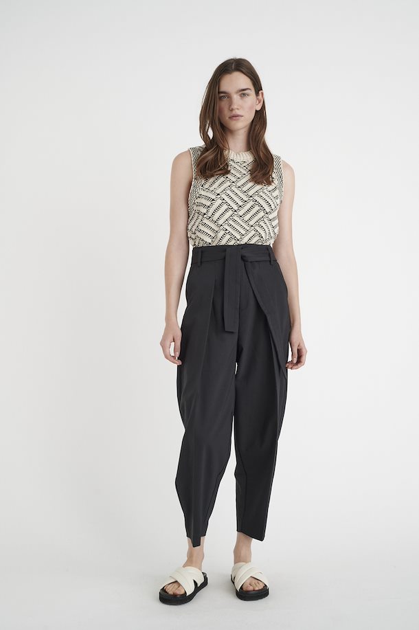 Shape Black Cotton High Waisted Flared Pants