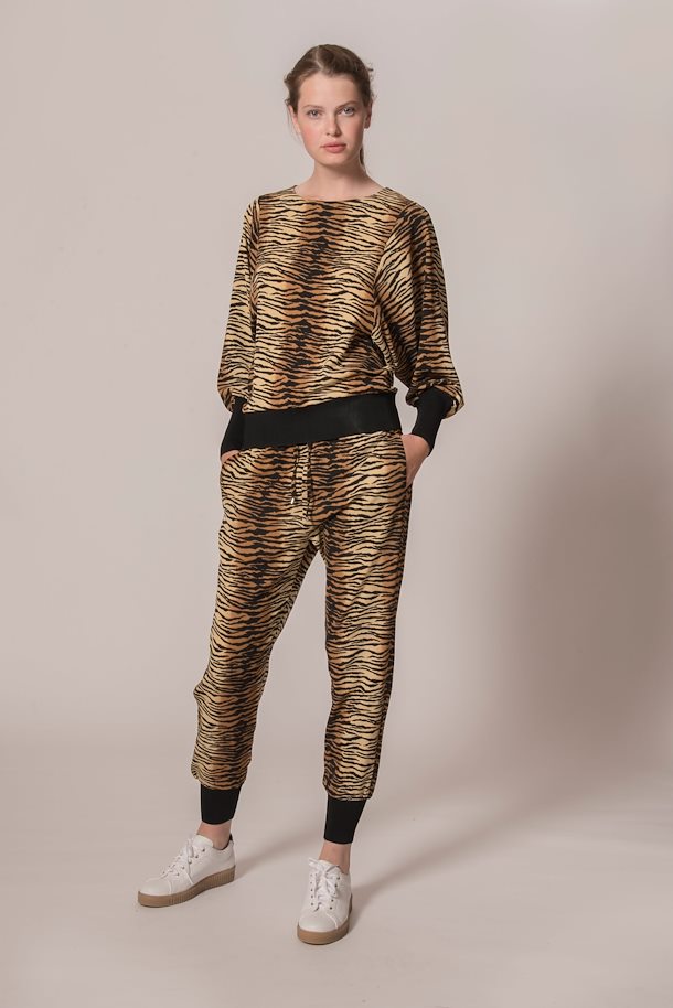 tiger print flare pants