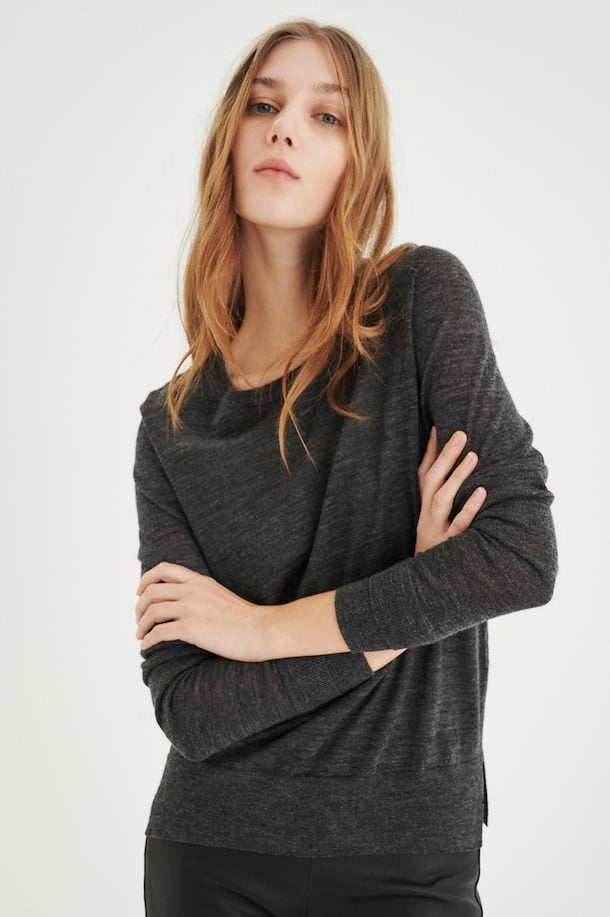 InWear Knit pullover Dark Grey Melange – Shop Dark Grey Melange Knit ...
