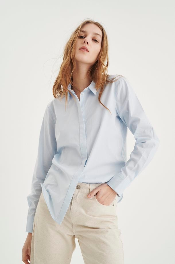 InWear Long sleeved shirt Pastel Blue – Shop Pastel Blue Long sleeved ...