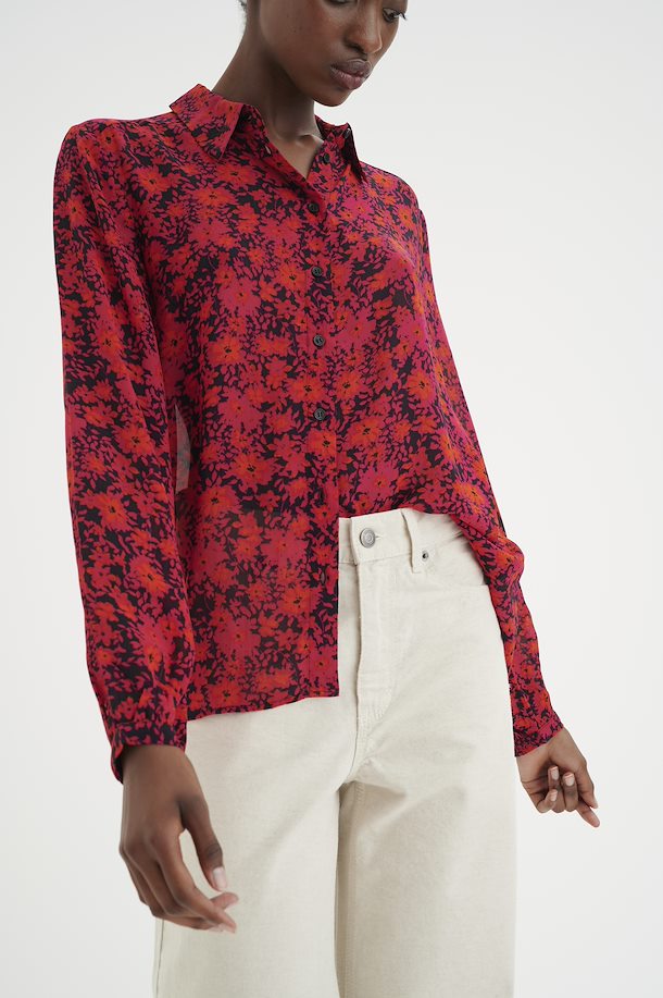 black blouse with red flowers